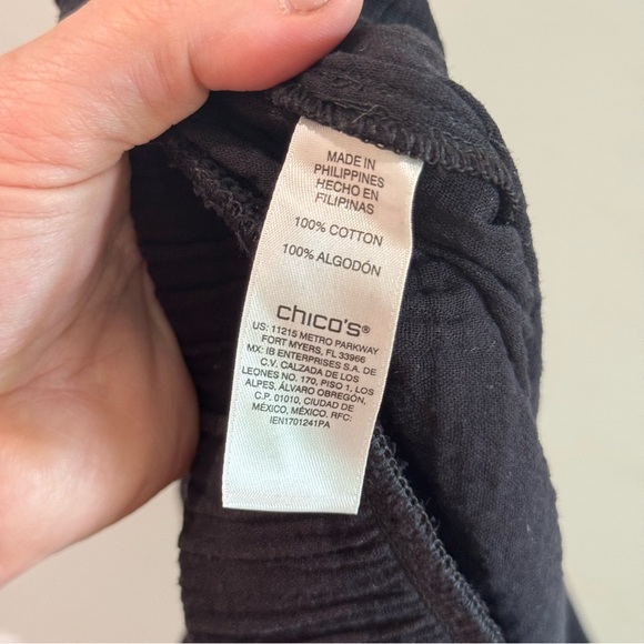 Chicos Wide Leg Cotton Gauze Pull On Pants Size 3 (XL/16) - Picture 4 of 4